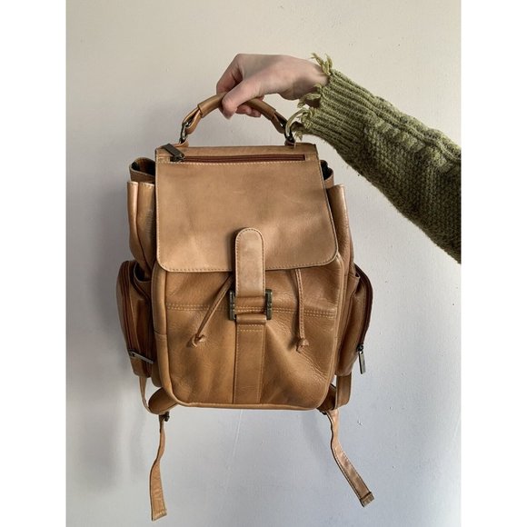 genuine leather small backpack purse